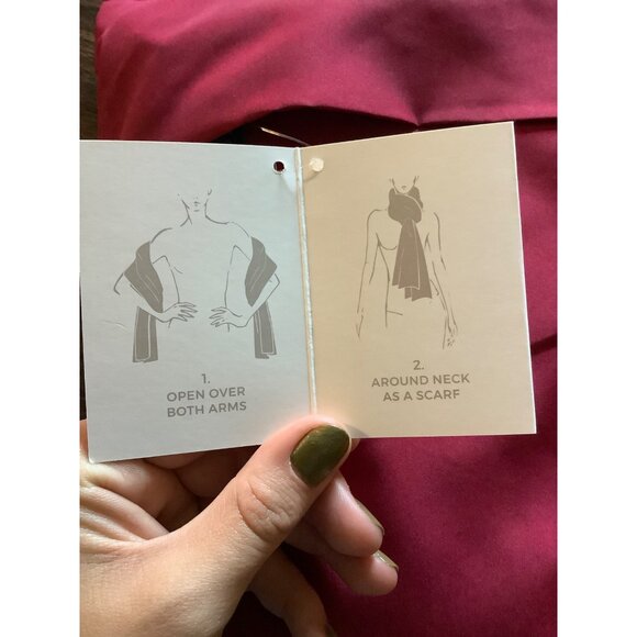 Chico's 5-Way Wrap Versatile Scarf & Shawl Deep Red NEW NWT Sophisticated NIB OS - Picture 5 of 7